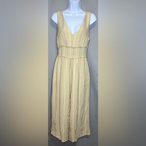 American Eagle AE Sz Small Striped‎ Crop Jumpsuit Beige  Boho